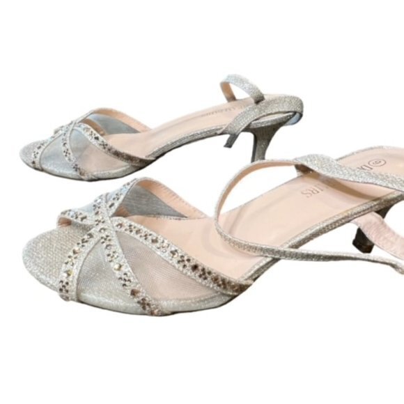 DREAM PAIRS Women Rhinestone and Mesh Ankle Strap 2.5" Heels Sz 9 Sparkly! - Picture 3 of 9